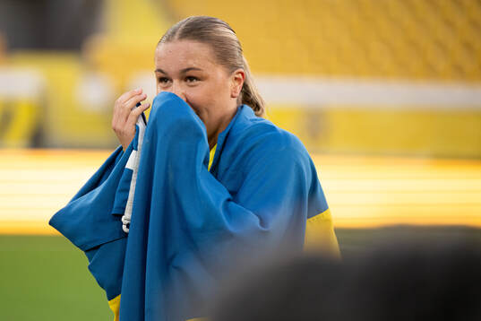 Alice Broman of Sweden celebrates