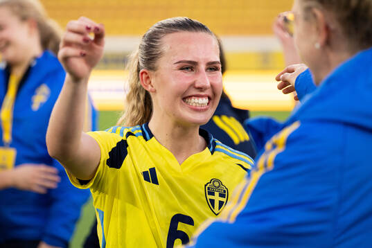 Nathalie Staaf of Sweden celebrates
