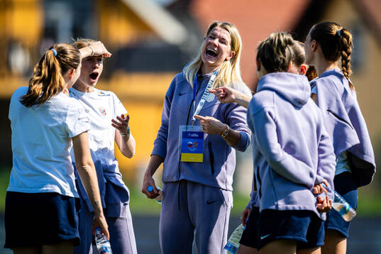 Julie Blakstad and Ada Hegerberg of Norway