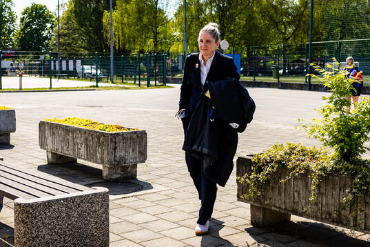 Head coach Gemma Grainger of Norway arrives