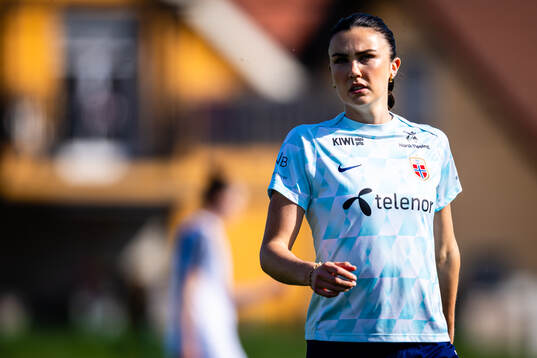 Ingrid Syrstad Engen of Norway warms up