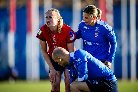 Julie Blakstad of Norway with an injury