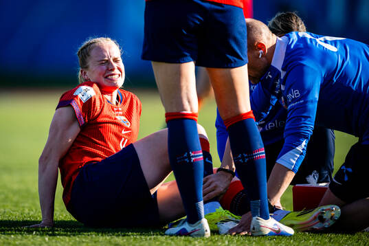 Julie Blakstad of Norway with an injury