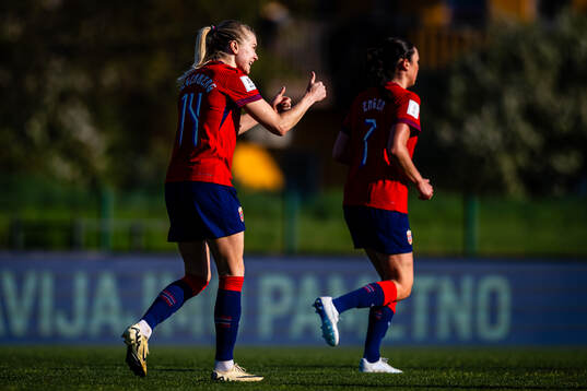 Ada Hegerberg of Norway celebrates