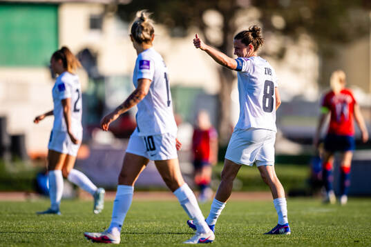 Mateja Zver of Slovenia celebrates