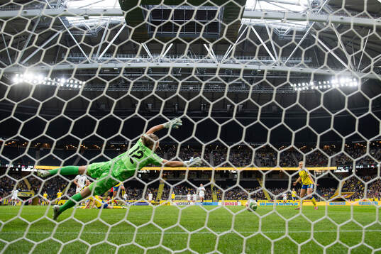 Goalkeeper Jennifer Falk of Sweden