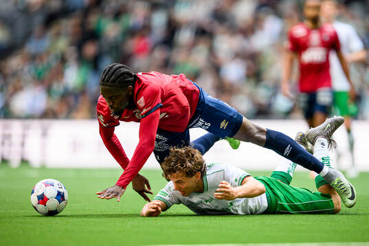 Örgrytes Michael Parker and Hammarbys Hampus Skoglund