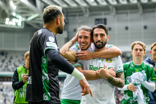 Hammarbys målvakt Warner Hahn, Nikola Vasic and Nahir
