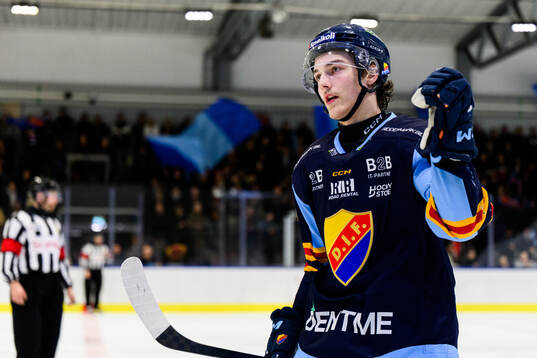 Djurgårdens Liam Redstedt jublar