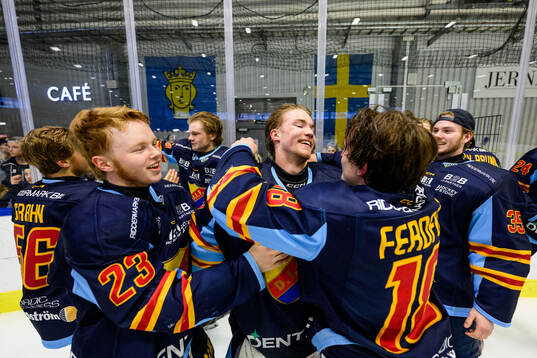 Djurgårdens Carl Carlenius, målvakt Hugo Severgardh och