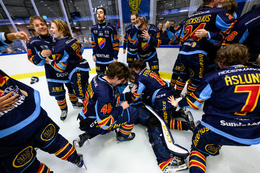 Djurgårdens spelare  jublar