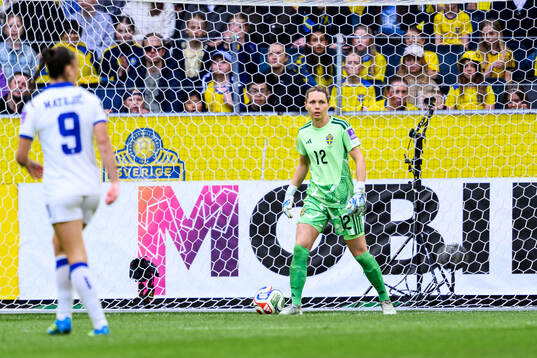 Goalkeeper Jennifer Falk of Sweden