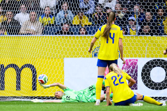 Goalkeeper Jennifer Falk of Sweden
