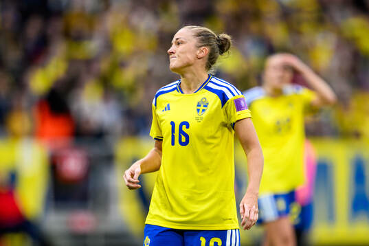 Filippa Angeldahl of Sweden looks dejected