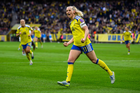 Stina Blackstenius of Sweden celebrates