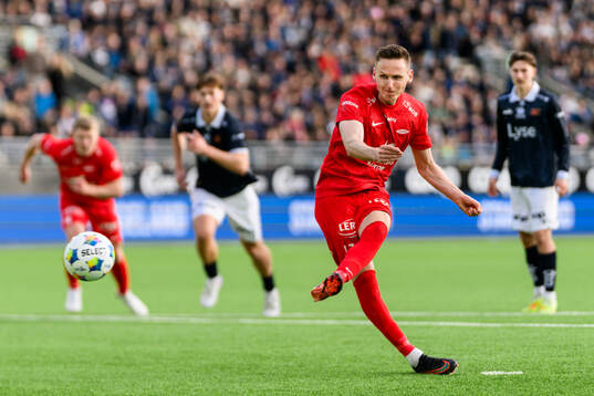 Joachim Soltvedt of Brann misses a penalty kick