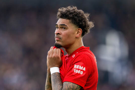 Noah Holm of Brann looks dejected