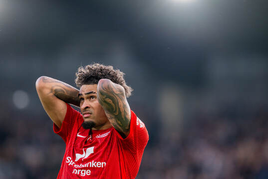 Noah Holm of Brann looks dejected