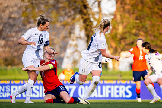 Dominika Conc of Slovenia and Ada Hegerberg of Norway