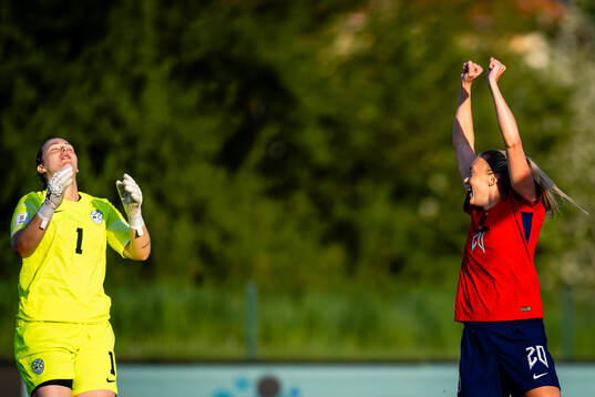 Synne Sofie Kinden Jensen of Norway celebrates