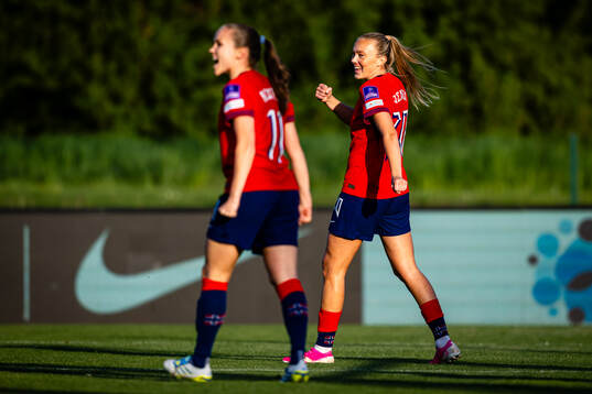 Synne Sofie Kinden Jensen of Norway celebrates