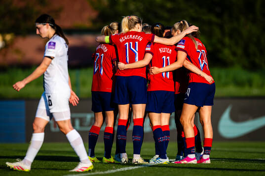 Synne Sofie Kinden Jensen of Norway celebrates