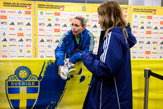 Goalkeeper Jennifer Falk of Sweden