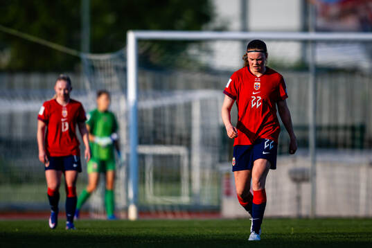 Signe Gaupset of Norway looks dejected