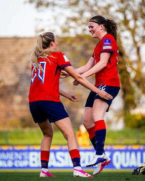 Signe Gaupset of Norway celebrates
