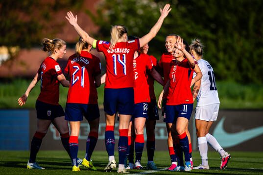 Synne Sofie Kinden Jensen of Norway celebrates