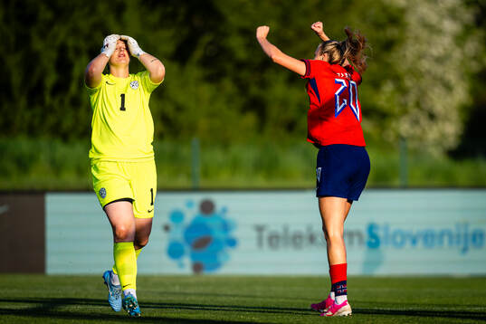 Synne Sofie Kinden Jensen of Norway celebrates