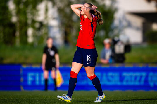 Justine Kielland of Norway looks dejected