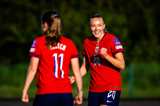 Synne Sofie Kinden Jensen of Norway celebrates