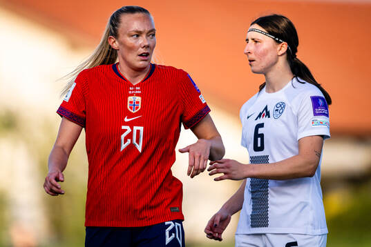 Synne Sofie Kinden Jensen of Norway and Kaja Korosec of