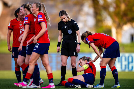 Ada Hegerberg of Norway with an injury