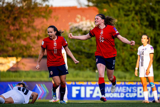 Signe Gaupset of Norway celebrates