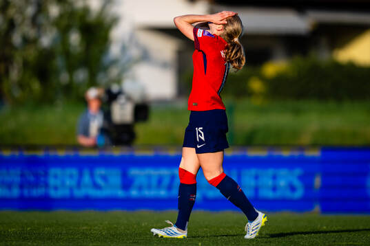 Justine Kielland of Norway looks dejected