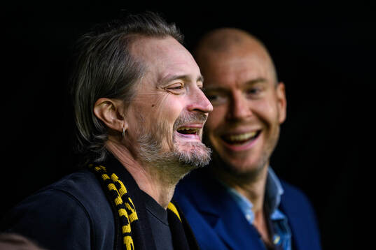 AIKs föredetta spelare Mats Rubarth och Per Karlsson