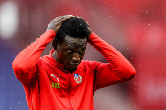 Helsingborgs Daouda Amadou fotbollsmatchen i Superettan