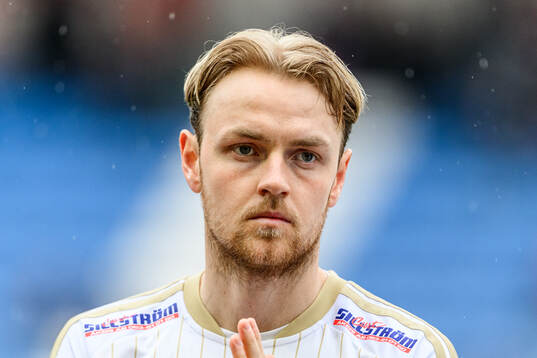 Östersunds Simon Marklund  fotbollsmatchen i Superettan