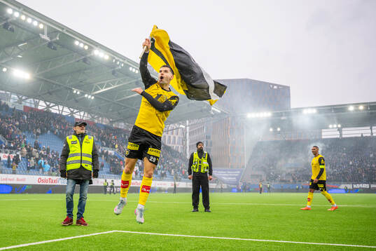 Ylldren Ibrahimaj of Lillestrøm celebrates