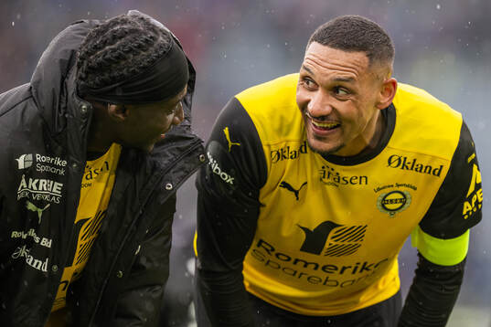 Yaw Paintsil and Ruben Gabrielsen of Lillestrøm