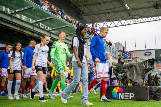 Goalkeeper Oscar Thore Hedvall and Henrik Bjørdal of