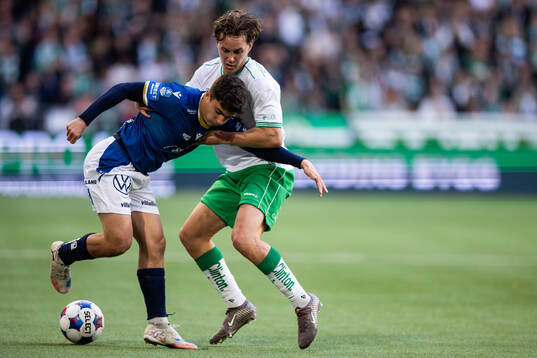 Halmstads Oliver Kapsimalis och Hammarbys Hampus Skoglund