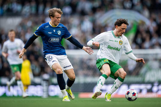 Halmstads Ludvig Arvidsson och Hammarbys Noah Persson