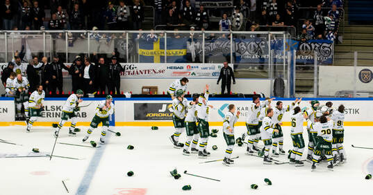 Björklövens spelare jublar