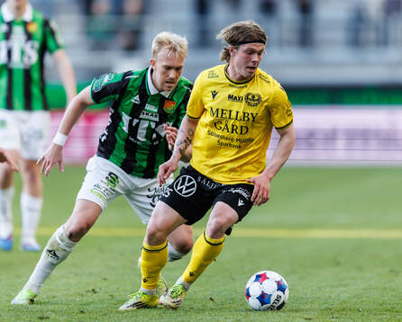 GAIS Robin Wendin Thomasson och Mjällbys Max Nielsen