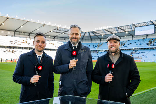 TV4s Axel Pileby, Olof Lundh och John Guidetti