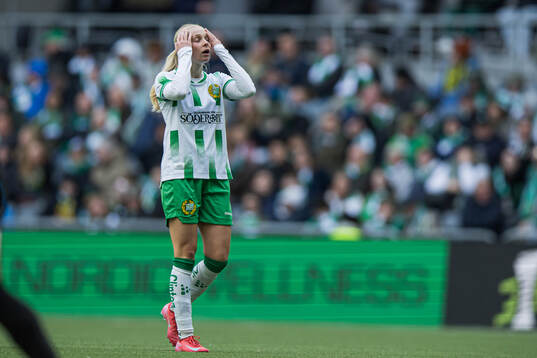 Emilie Joramo of Hammarby looks dejected