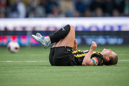 Anna Anvegård of Häcken in pain